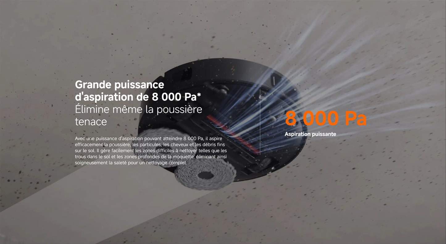 Aspirateur robot Xiaomi X20 Max 8000 Pa - Station all-in-one avec lavage automatique et navigation intelligente
