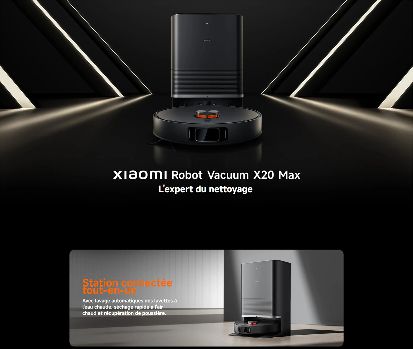 Aspirateur robot Xiaomi X20 Max 8000 Pa - Station all-in-one avec lavage automatique et navigation intelligente
