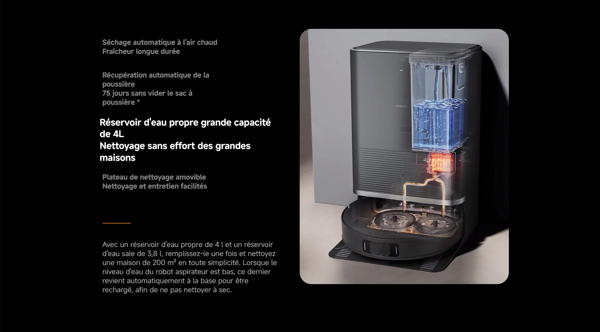 Aspirateur robot Xiaomi X20 Max 8000 Pa - Station all-in-one avec lavage automatique et navigation intelligente
