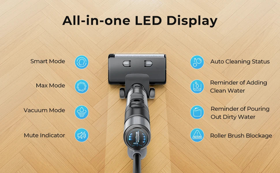 Aspirateur Laveur Laresar M3 Sec et Humide Auto-Nettoyant 13000Pa - Écran LED Intelligent
