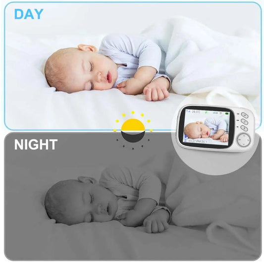 Babyphone vidéo Eye4U 3.5" HD vision nocturne - Surveillance bébé avec audio bidirectionnel et monitoring température
