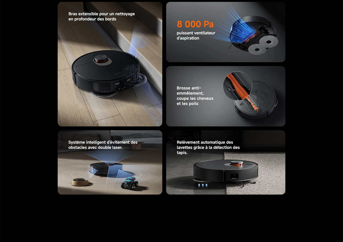 Aspirateur robot Xiaomi X20 Max 8000 Pa - Station all-in-one avec lavage automatique et navigation intelligente
